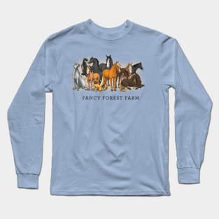 Fancy Forest Farm • Family Portrait • Black Text Shirt Long Sleeve T-Shirt